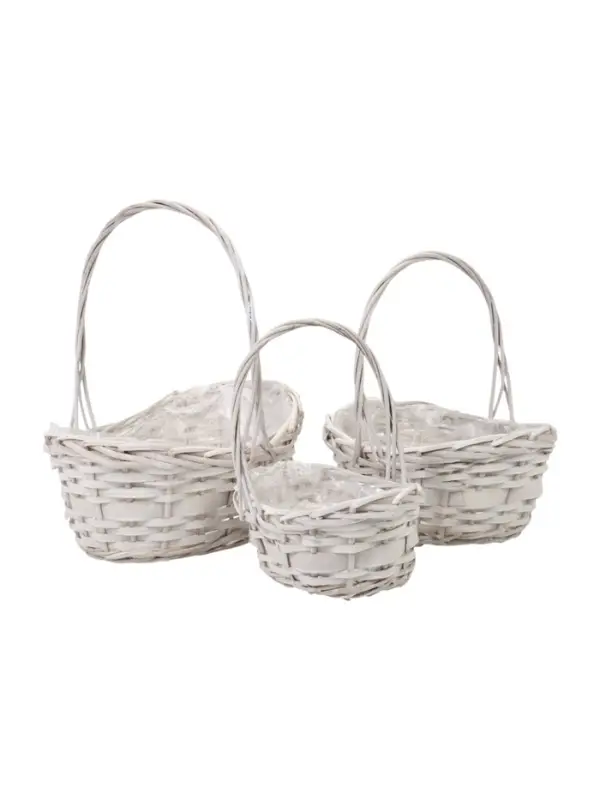 Набор корзин плетеных (ива): 30x20xH10/14xHH33 B24x16, 25x18xH9/12xHH26  B20x14, 21x13xH8/10xHH2