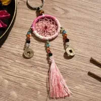 Брелок &laquo;Ловец снов&raquo;, 4&times;15 см, бледно-розовый