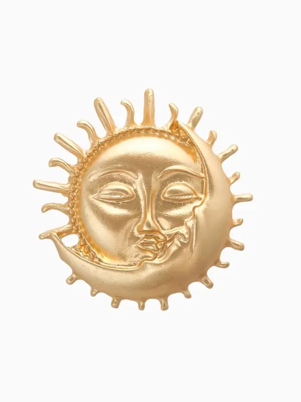 Брошь &laquo;День и Ночь&raquo;, цвет матовое золото