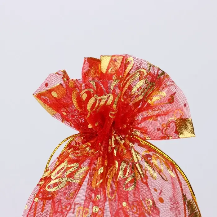 Мешочек подарочный «Подарок Деда Мороза», органза, красный, 20 х 30 см Мешочек подарочный «Подарок Деда Мороза», органза, красный, 20 х 30 см