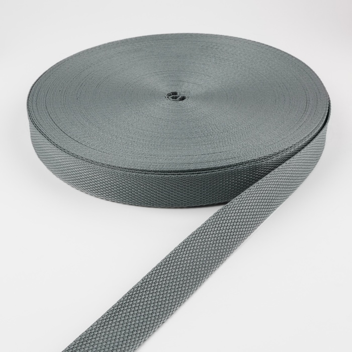 Стропа ременная, 25 мм, 50 ± 1 м, плотность 7,5 гр/м, цвет тёмно-серый №19-1 Стропа ременная, 25 мм, 50 ± 1 м, плотность 7,5 гр/м, цвет тёмно-серый №19-1