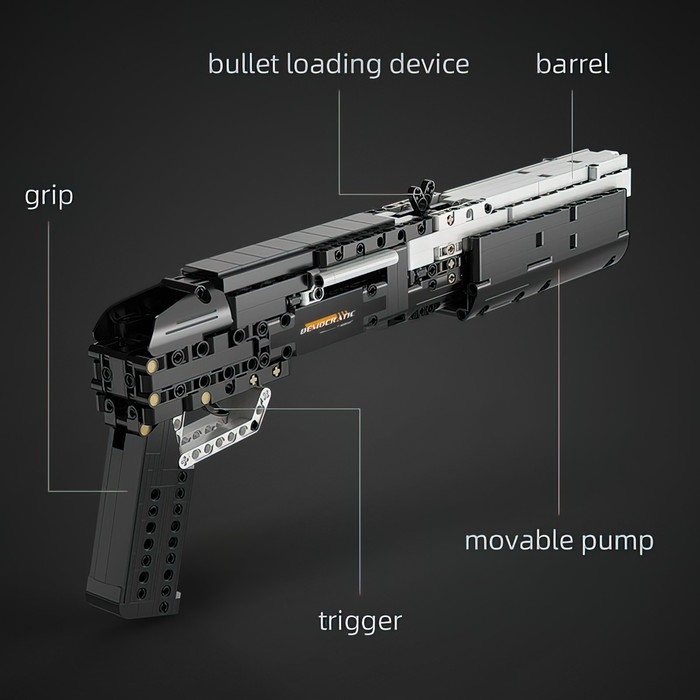 Конструктор «Техно. Дробовик», 2 варианта сборки, 880 деталей Конструктор «Техно. Дробовик», 2 варианта сборки, 880 деталей