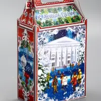 Подарочная новогодняя коробка &laquo;На катке&raquo;, для сладких подарков, 17.8&times;10&times;32.5 см