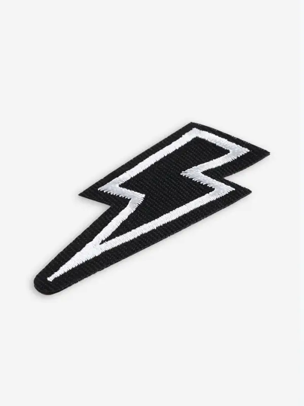 Термоаппликация «Молния», 6.6×3 см, чёрная