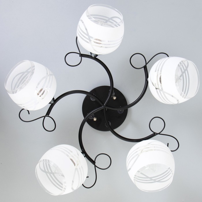 Люстра Люстра "Милава" 5хЕ27 40Вт чёрно-хромовый 62х62х27 см BayerLux