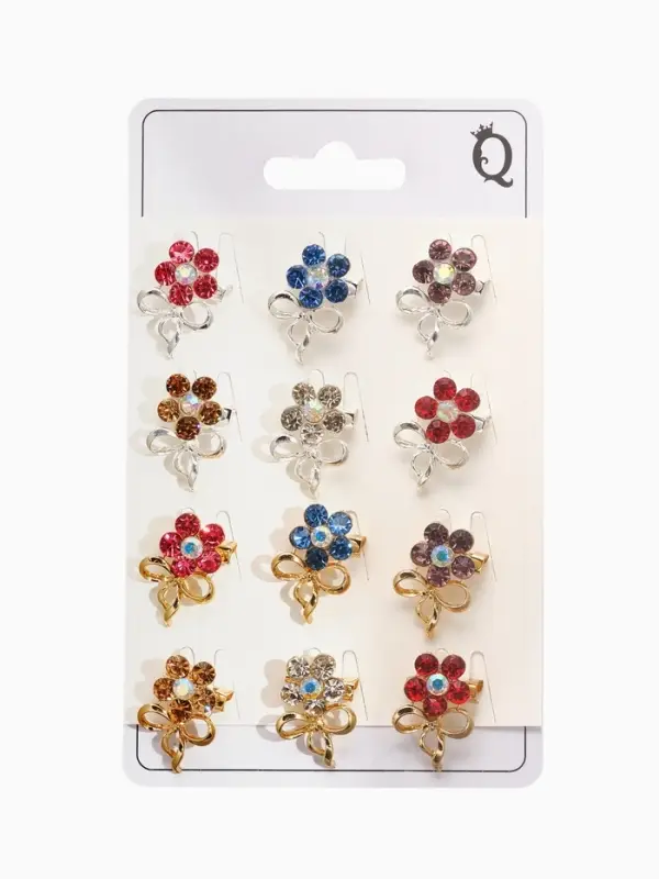 Брошь &laquo;Ассорти&raquo;, цветы с бантом, МИКС