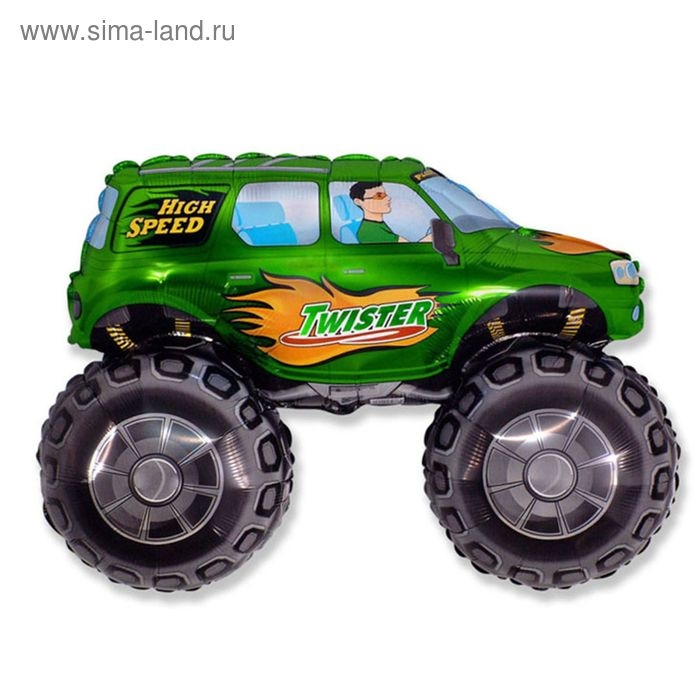 Шар фольгированный 12 Шар фольгированный 12" «Внедорожник» для палочки, цвет зелёный