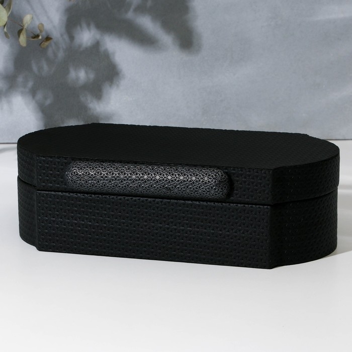 Шкатулка для украшений «Чёрный узор» экокожа, набор 2 шт. Шкатулка для украшений «Чёрный узор» экокожа, набор 2 шт.