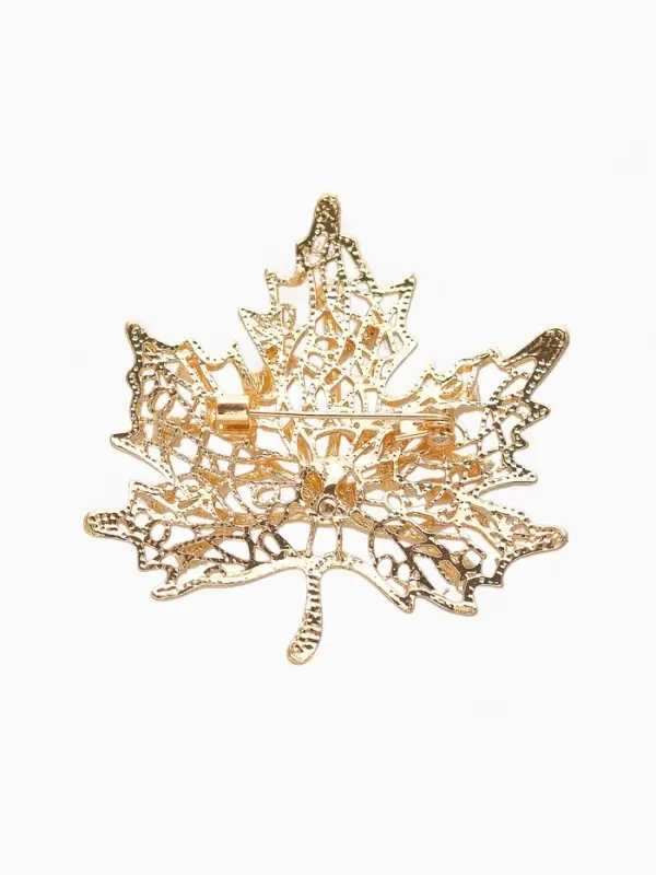 Брошь &laquo;Лист кленовый&raquo;, бело-зелёная в золоте