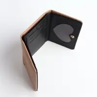 Кошелёк &laquo;Цветочек&raquo;, маленький, для девочки, на кнопке, бежевый