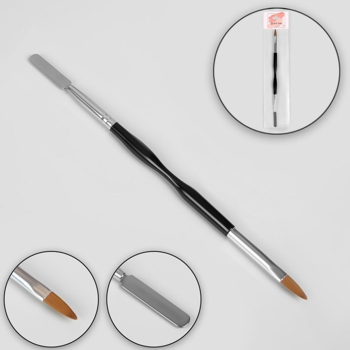 Кисть-шпатель для акрил-геля, лепесток, 21 см, ворс 7 × 17 мм, цвет чёрный/серебристый Кисть-шпатель для акрил-геля, лепесток, 21 см, ворс 7 × 17 мм, цвет чёрный/серебристый