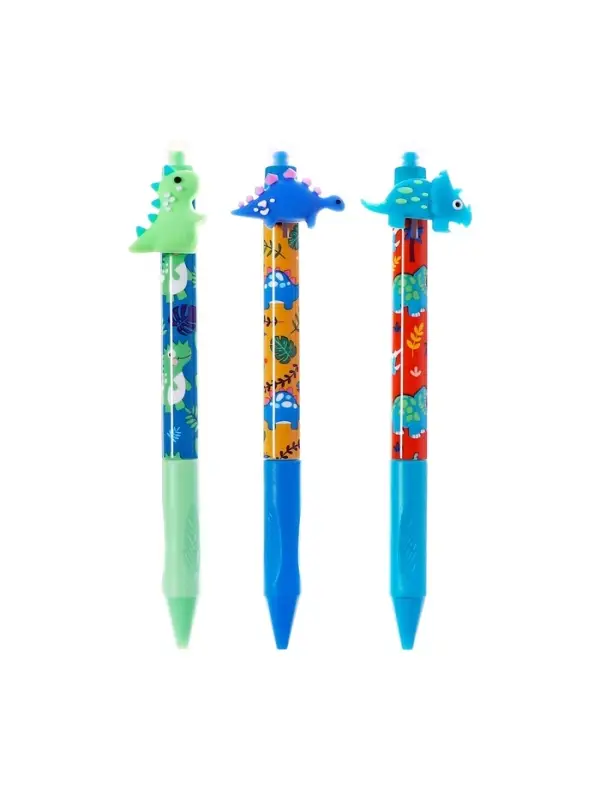 Стираемая ручка Yalong &laquo;Дино&raquo;, гелевая, автоматическая, синий стержень, узел 0.5 мм, МИКС