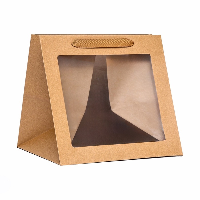 Пакет подарочный, крафт, с окном, 30 х 30 х 30 см Пакет подарочный, крафт, с окном, 30 х 30 х 30 см