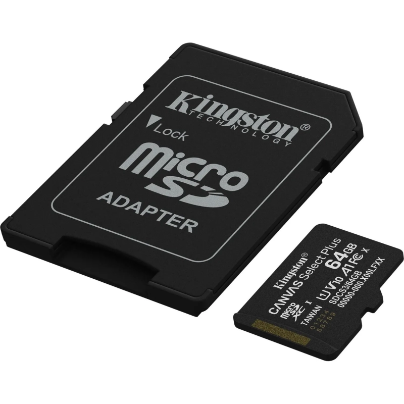 Карта памяти micro SDXC Kingston Canvas Select Plus Gen3 адапт. SDCS3/64GB