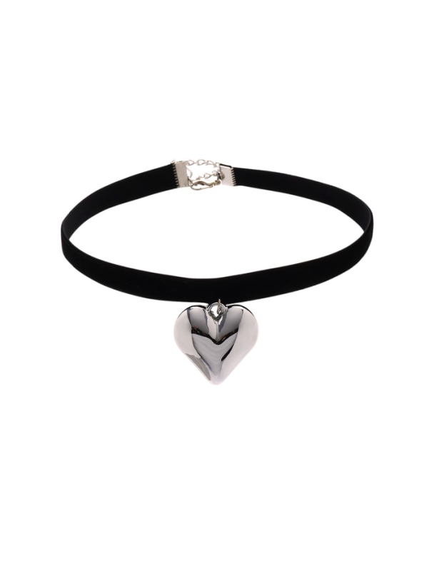 Чокер «Стиль» сердце, цвет серебро, 30 см