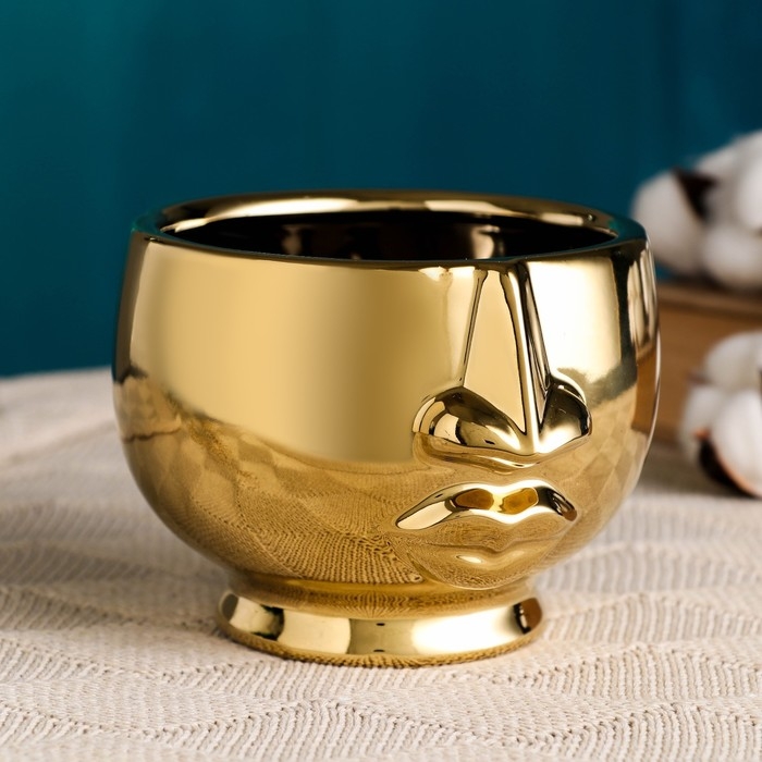 Кашпо  Кашпо "Дыхание" золотое, 12х12х10см