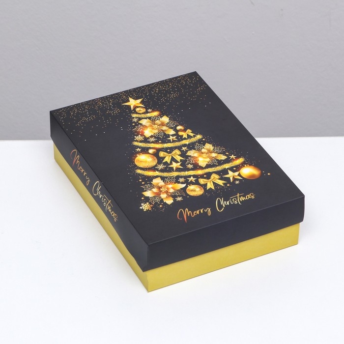 Новый год. Коробка подарочная новогодняя складная, Новый год. Коробка подарочная новогодняя складная, "Ёлка желаний", 21 х 15 х 5,7 см