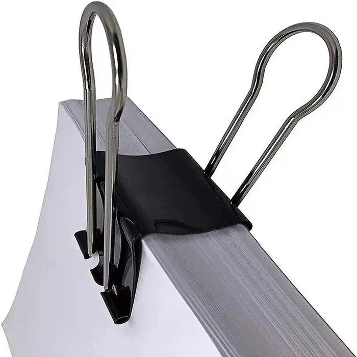 Набор зажимов для бумаг черных 60 мм 2 штуки в пакете