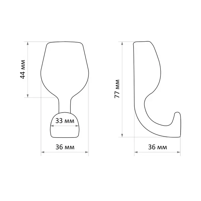 Крючок мебельный CAPPIO CHALICE, однорожковый, цвет черный