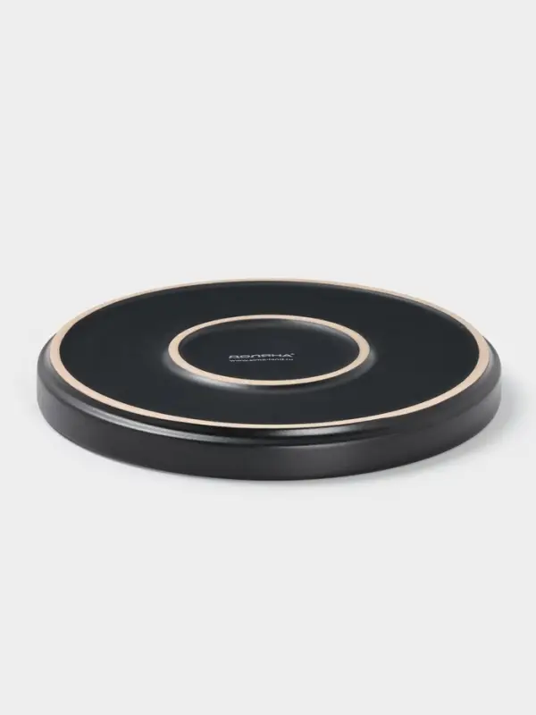 Тарелка Доляна 20х2 см "Гранит" черный матовый