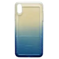 Чехол IPh XS Max Baseus Colorful airbag Protection переливающийся прозрачный+синий