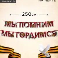 Гирлянда на ленте к 9 Мая &laquo;Мы помним&raquo;, 250 см