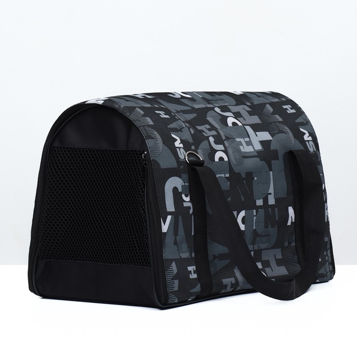 Сумка - переноска для животных  Сумка - переноска для животных "Принт", размер M, 43 х 27 х 30 см буквы