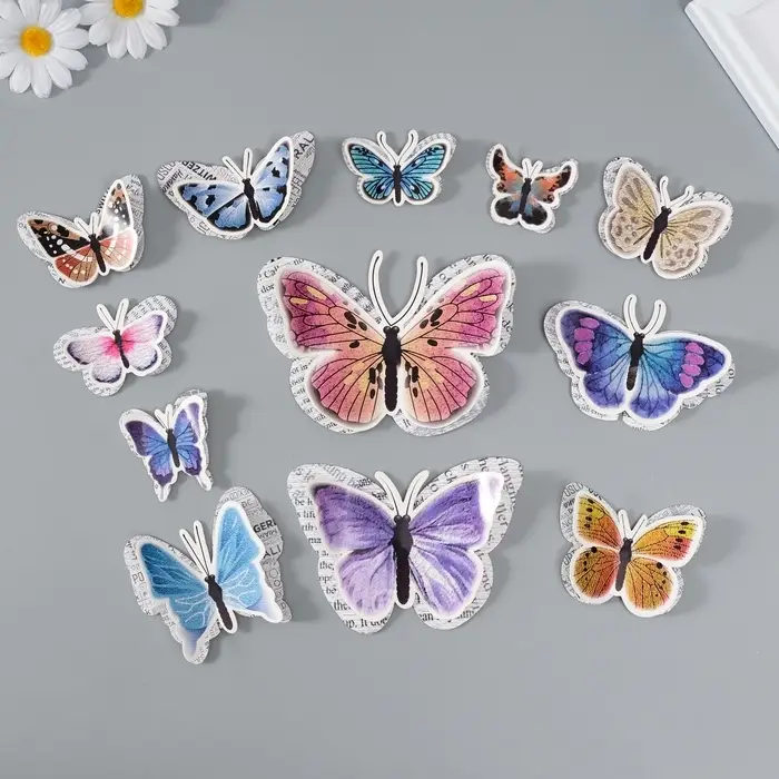 Набор магнитов на холодильник «Арт Узор. Газетные», 12 шт., картон, двойные крылья, h=4-10 см Набор магнитов на холодильник «Арт Узор. Газетные», 12 шт., картон, двойные крылья, h=4-10 см