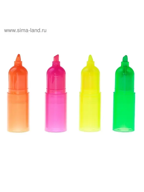 Маркер текстовыделитель, наконечник скошенный 5 мм, секционный, 4 цвета