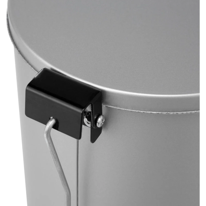 Ведро мусорное с педалью круглое 10 л серый металлик, 200 ммx310 мм