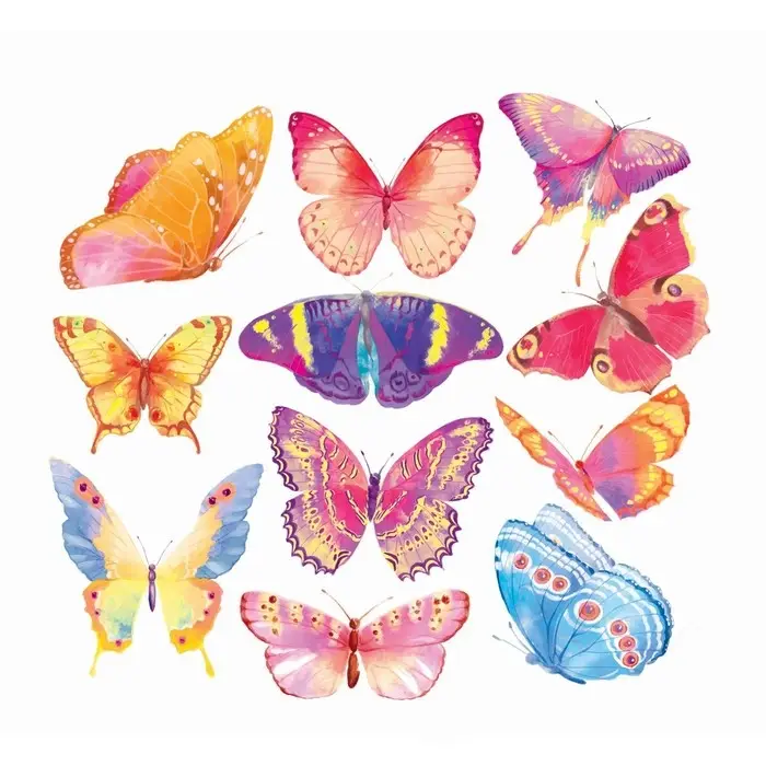 Термонаклейка «Акварельные бабочки», 19.5×21 см, 11 дизайнов