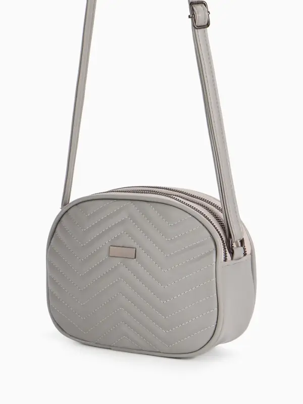 Сумка женская кросс-боди на молнии, 19&times;7&times;15 см, серая