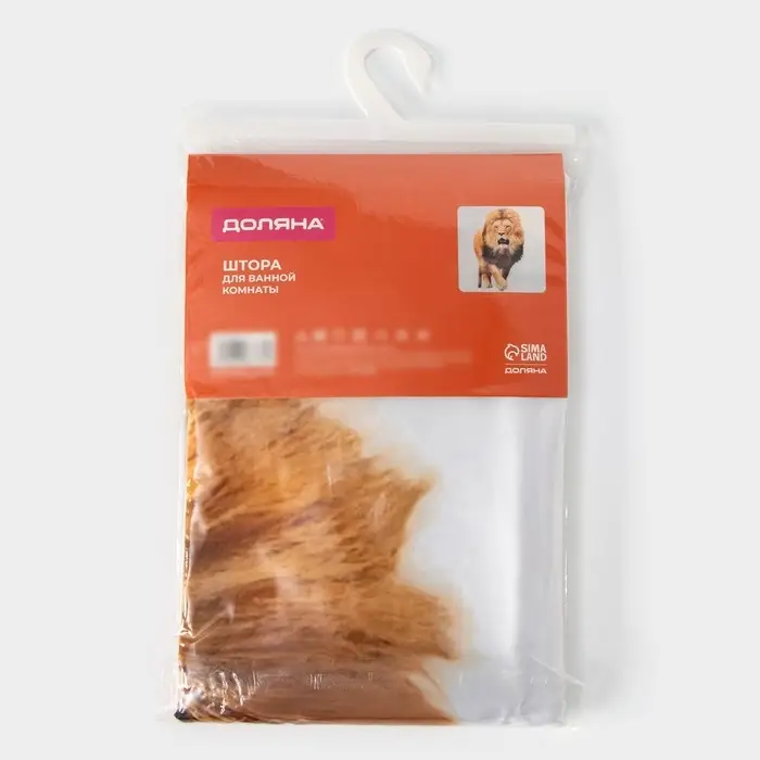 Штора для ванной Доляна &laquo;Лев&raquo; с люверсами, 180&times;180 см