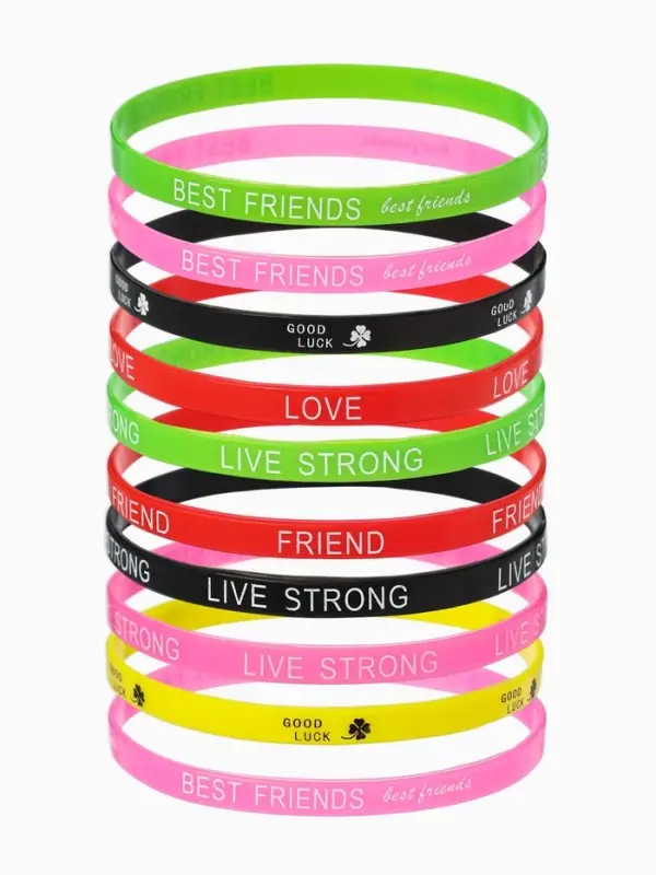 Силиконовый браслет &laquo;Андеграунд&raquo;, набор 10 шт. цвет МИКС