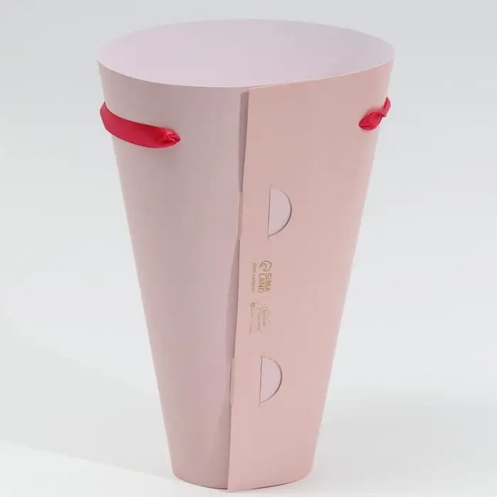 Пакет для цветов конусный круглый складной на лентах «Счастье ждёт тебя», 15 х 23.3 х 7.5 см Пакет для цветов конусный круглый складной на лентах «Счастье ждёт тебя», 15 х 23.3 х 7.5 см