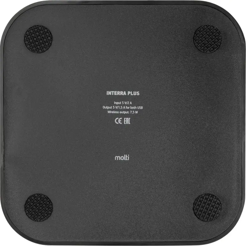 Беспроводное зарядное устройство Interra Plus, черное Беспроводное зарядное устройство Interra Plus, черное