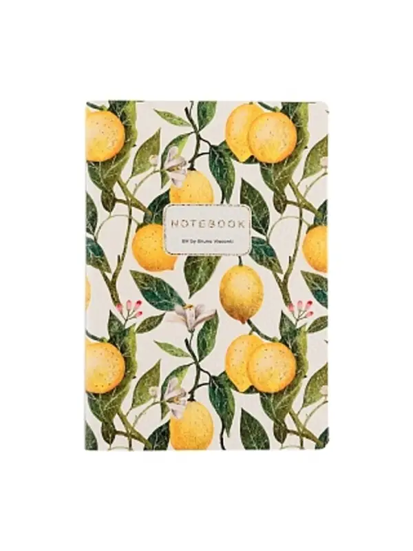 ТЕТРАДЬ А5 ИЗ ЭКОКОЖИ, "FLORA.PARADISE.LEMONS" 60 Л. КЛЕТКА