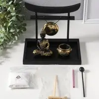 Сад Дзен "Будда у гонга" песок+камни+аромапалочки+свеча 16х22х19 см