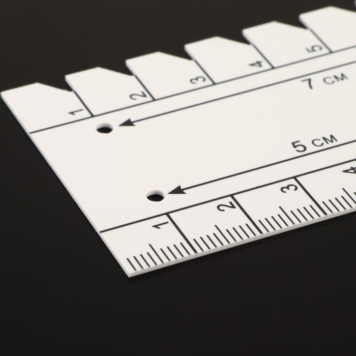 Линейка для разметки и измерения, 22,2 × 4,5 см, толщина 1 мм, цвет белый