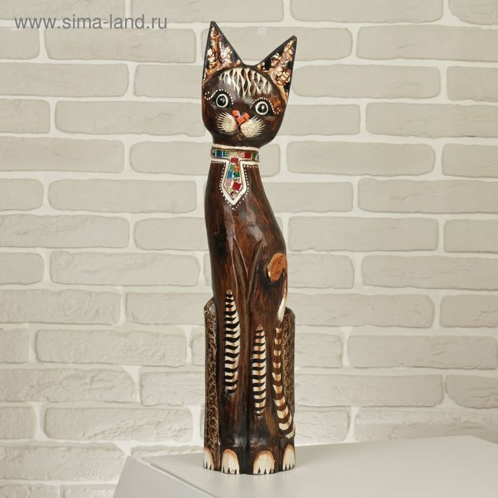 Сувенир дерево Сувенир дерево "Кошка в галстуке из мозаики" 60х12х6 см