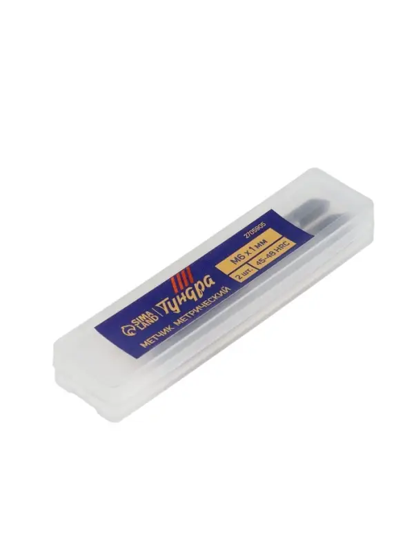 Метчики метрические ручные ТУНДРА, М6&times;1 мм, комплект из 2 шт.