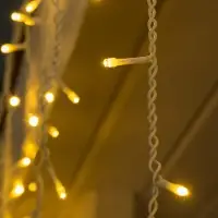 Гирлянда &laquo;Бахрома&raquo; 3&times;0.6 м, IP44, УМС, белая нить, 160 LED, свечение тёплое белое, 220 В