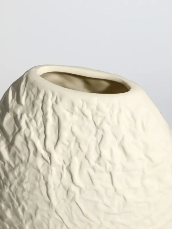 Ваза керамика настольная "Блейз" луна, 18х16х4 см, белый