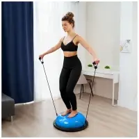 Полусфера BOSU гимнастическая ONLYTOP, массажная, с насосом, 58&times;25 см, синяя