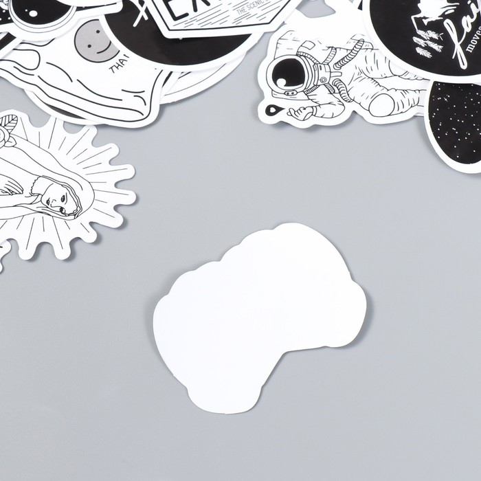 Набор наклеек Набор наклеек "Чёрно-белый супермикс" 50 шт 3-8,5 см