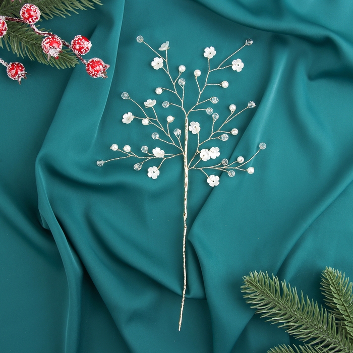 Декор  Декор "Хрустальная сказка" 26 см, веточка с цветочками