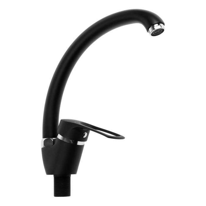 Смеситель для кухни Смеситель для кухни "АМУР" BY 3010-01 В L5014, однорычажный, гайка, картридж 40 мм, черный