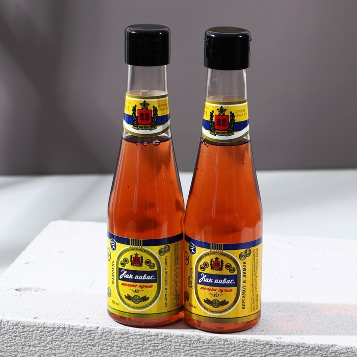 Подарочный набор косметики &laquo;Как пивас, только лучше&raquo;, гель для душа и шампунь для волос во флаконах пиво 2 х 250 мл, мыло для рук в форме сыра-косички 70 г, Новый Год