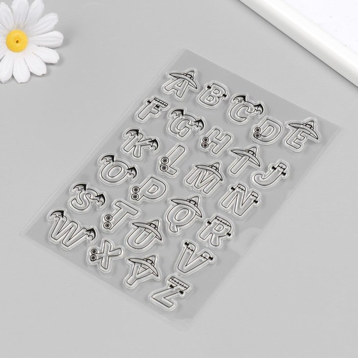 Штамп для творчества силикон Штамп для творчества силикон "Алфавит на Хэллоуин" 16х11 см