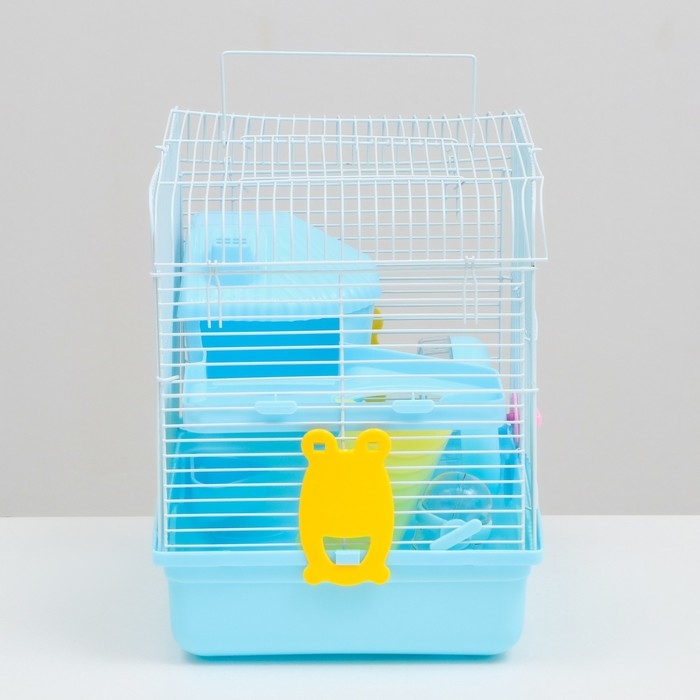 Клетка для грызунов Клетка для грызунов "Пижон", двухэтажная с наполнением 31 х 24 х 29 см, голубая